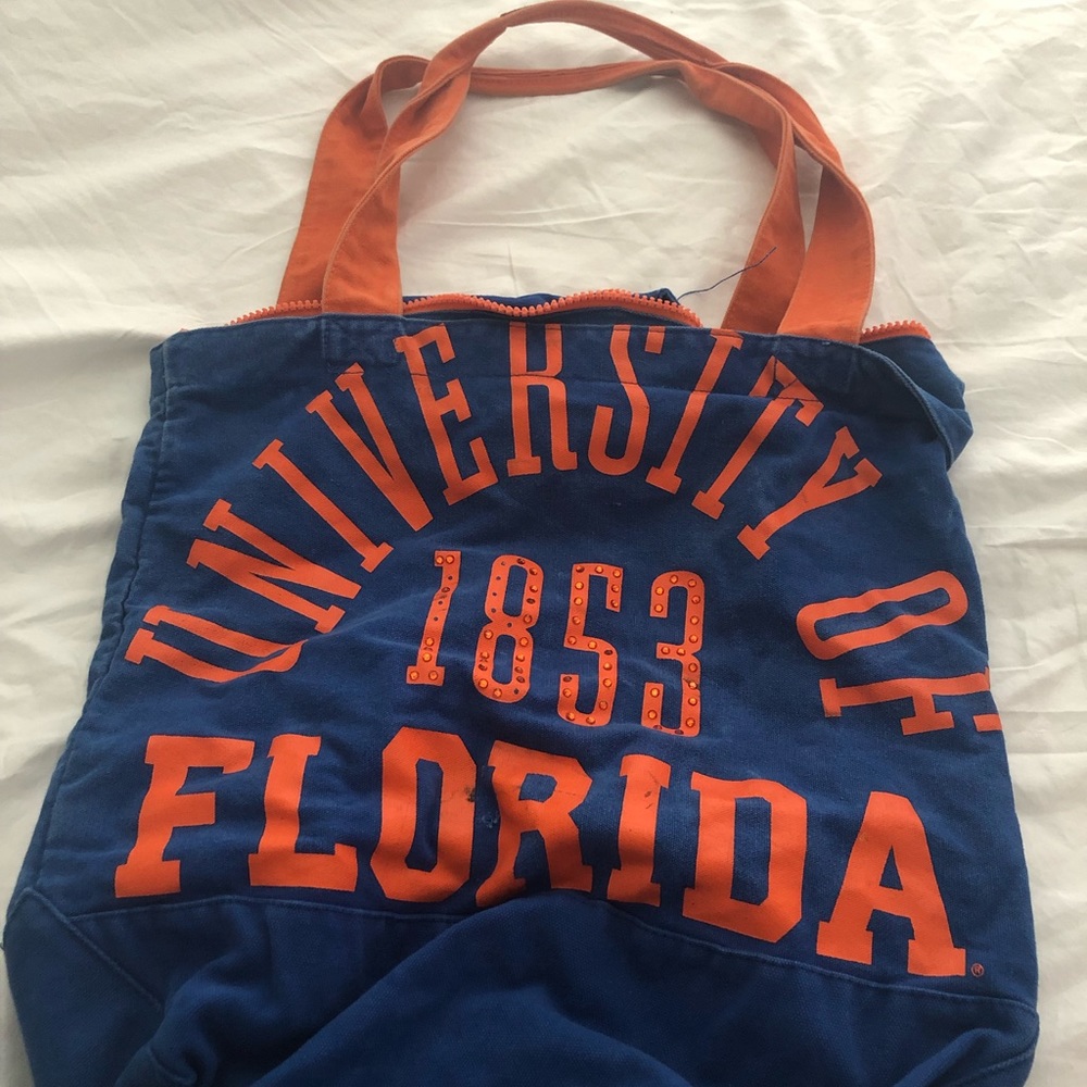 University of Florida zipper oversized tote bag